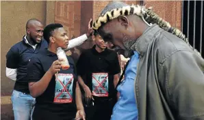  ?? /SANDILE NDLOVU ?? Supporters of Contralesa gathered in court yesterday to voice their opposition to the screening of the movie, with the argument that the film is a disgrace to the culture of initiation.