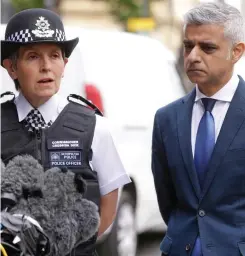  ?? ?? Clash: Dame Cressida quit after Sadiq Khan’s ultimatum