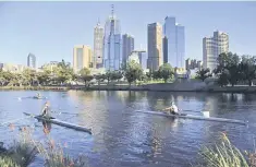  ??  ?? File photo shows rowers on the Yarra River, Melbourne.