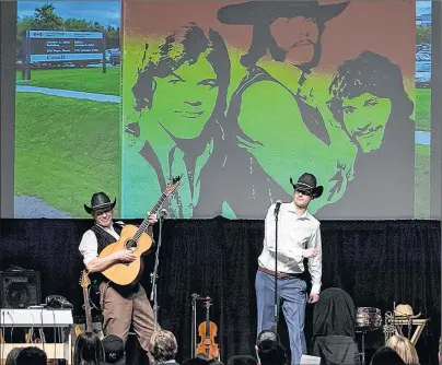  ?? PIXBYLORNE, LORNE MILLER/SUBMITTED PHOTO ?? Patrick Ledwell and Mark Haines perform a salute to those who drive to Summerside.