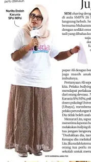  ?? DITE SURENDRA/JAWA POS ?? Nurlita Endah Karunia SPsi MPsi