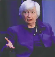 ?? CHRISTOPHE­R ALUKA BERRY / REUTERS FILES ?? U.S. Treasury Secretary Janet Yellen met with the heads of the SEC, Federal Reserve Board, Federal Reserve Bank of New York and Commodity Futures Trading Commission on Thursday to discuss the GameStop affair.