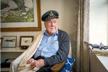  ?? PHOTO: ROSA WOODS/STUFF ?? Bruce Cunningham wearing the hat he made when he was a prisoner of war in Germany in the 1940s.