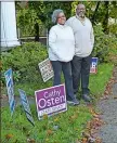  ?? DAY FILE PHOTO ?? Dianne and Aaron “Al” Daniels stand with their campaign signs in 2020 in Norwich. She is a Democrat and he is a Republican.