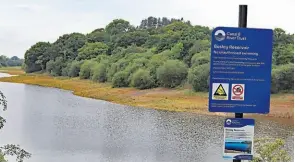  ?? PHOTOS: COLIN WAREING ?? Low water levels at the Bosley Reservoir where essential safety works have been carried out.