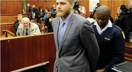  ?? Picture: Ayanda Ndamane/ African News Agency (ANA) ?? ‘NO REMORSE’: Triple murderer Henri van Breda after sentencing proceeding­s at the Western Cape High Court yesterday.