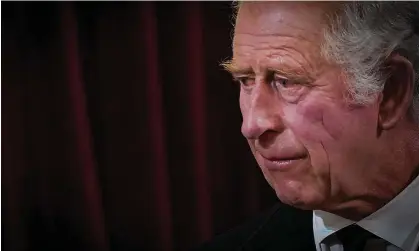  ?? Jones/AFP/Getty Images ?? The king was speaking at Mansion House in the City of London, against the backdrop of the Hamas-Israel conflict. Photograph: Victoria