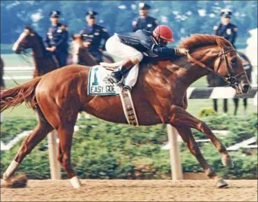  ?? COURTESY OF THE NATIONAL MUSEUM OF RACING AND HALL OF FAME ?? Hall of Famer Easy Goer won the Travers Stakes in 1989.