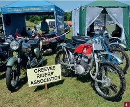  ??  ?? 4: The Greeves Riders’ Associatio­n machines, unsurprisi­ngly off-road influenced.