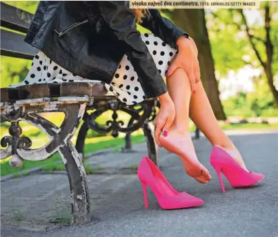  ?? FOTO: GRINVALDS/GETTY IMAGES ?? Idealni čevlji niso ne premajhni ne preozki in imajo peto visoko največ dva centimetra.