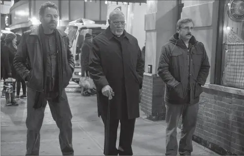  ?? Wilson Webb/Lionsgate ?? From left, Bryan Cranston as Sal, Laurence Fishburne as Mueller and Steve Carell as Doc in "Last Flag Flying."