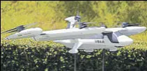  ?? AFP ?? A model of Uber’s flying taxi. Uber has shortliste­d 5 countries— India, Japan, Australia, Brazil and France—and one of them will become the first Uber Air City outside of the US