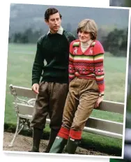  ??  ?? Pullover-Parade
„Cottagecor­e“, bevor es hip war: Jenseits royaler Pflichten – so wie 1981 auf Schloss Balmoral kurz vor der Hochzeit mit Charles (oben) – frönte Diana dem britischen Country-Chic. Vor allem ihre bunten Wollpullov­er, Pullunder und Cardigans wurden legendär – und zuletzt sogar von Jung-Stars wie Harry Styles kopiert