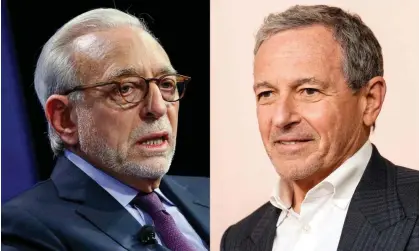  ?? Reuters, Getty Images ?? Disney, led by chief executive Bob Iger, right, is expected to head off a challenge by activist investor Nelson Peltz, left. Composite: