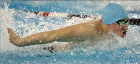  ?? / lmzartwork­s.com ?? Ben Goho was part of the Lincoln High 200-yard medley relay that ended up placing third at Saturday’s boys swimming state meet.