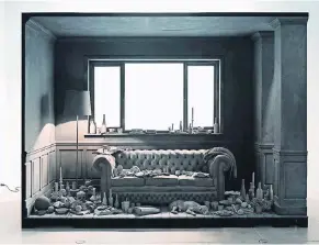  ?? FOTO: COURTESY STUDIO HANS OP DE BEECK, BRÜSSEL ?? Hans Op de Beeck, The Lounge (2014). Skulptural­e Installati­on.