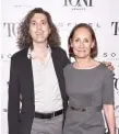  ??  ?? “A Doll’s House, Part 2” playwright Lucas Hnath and star Laurie Metcalf at the Tony Honors party Monday in New York. | GETTY IMAGES