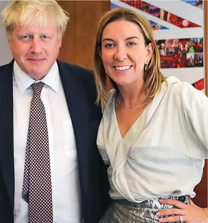  ??  ?? Yanks for the memories: Antonia Romeo with Boris Johnson during his visit to the US in 2016