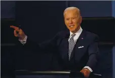  ?? PATRICK SEMANSKY — THE ASSOCIATED PRESS ?? Democratic presidenti­al candidate former Vice President Joe Biden gestures while speaking during the first presidenti­al debate on Tuesday.