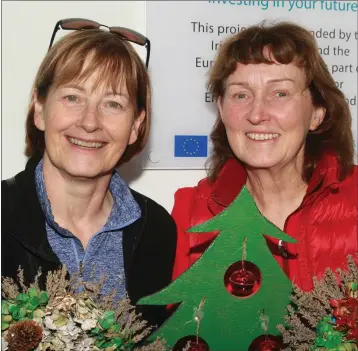  ??  ?? Eleanor Nash and Eileen Cullen at the Christmas craft sale by dtudents of the Local Training Initiative at Ocean Point, Courtown.