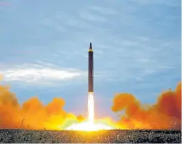  ?? AFP ?? Norcorea. Un ensayo de misiles del régimen de Kim Jong-Un.