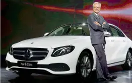  ?? — PTI ?? Mercedes-Benz India MD & CEO Roland Folger at the launch of new E-Class in Mumbai on Tuesday.