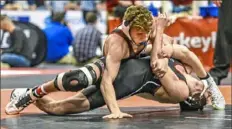  ?? Tri-State Sports & News Service ?? Waynesburg's Wyatt Henson placed fifth in the PIAA tournament at 120 pounds as a freshman in 2017-18.