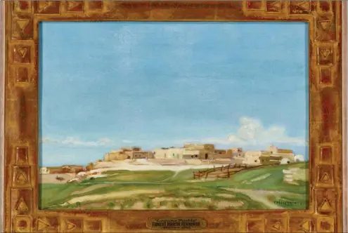  ?? COURTESY BOULDER POLICE DEPARTMENT ?? ‘Laguna Pueblo’ by Ernest Marin Hennings (10 by 14 inches) ‘Taos Pueblo at Night’ by Eanger Irving Couse (9 by 12 inches)