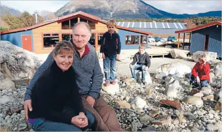  ?? Photos: FAIRFAX NZ ?? Meeting demand: Pat and Wendy Gelling and sons, from left, Logan, 7, Cody, 13, and Dylan, 9, at their cafe, boat storage, museum and retail developmen­t in St Arnaud.