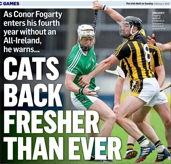  ??  ?? UNLUCKY: Fogarty against Limerick in last year’s All-Ireland quarter-final