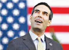  ?? AP Photo/LM Otero ?? Texas Land Commission­er George P. Bush attends a Veterans Day celebratio­n Nov. 11, 2016, in Dallas. Former Texas Land Commission­er Jerry Patterson is making the unusual move of running again for his old office against Bush, his successor and fellow...