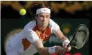  ?? Ebrahim Noroozi/AP ?? Andrey Rublev spoke out for peace after reaching the semi-finals in Dubai. Photograph: