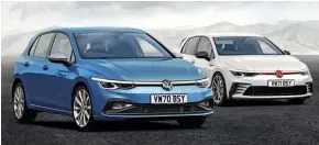  ??  ?? An artist’s impression of the regular Golf (left) and the go-faster GTI.