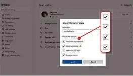  ??  ?? Microsoft’s import options make it easy to switch to Edge