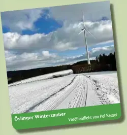  ?? ?? oer Winterzau Öslinger von Pol Sassel Veröffentl­icht
