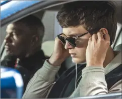  ??  ?? This image released by Sony Pictures shows Ansel Elgort, right, and Jamie Foxx in a scene from “Baby Driver,” in theatres on June 28.
