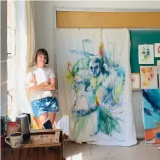  ?? (Contribute­d) ?? Emily Moll Wood in her studio. SAAC will welcome Wood and her exhibition “Home Work” to the Price and Lobby galleries starting on June 6.