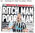  ??  ?? STARS &amp; STRIPES Last Wednesday’s Mirror back page on the Toon victory