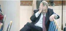  ?? — AFP ?? Former UK Independen­ce Party (UKIP) leader Nigel Farage sits in the audience during a press conference in London on Tuesday.