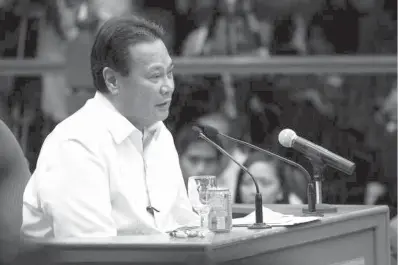  ?? PHILSTAR.COM ?? File photo of the late Supreme Court chief justice Renato Corona during his impeachmen­t hearing in the Senate.