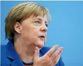  ?? PHOTO: REUTERS ?? German Chancellor Angela Merkel – determined to stay the course on welcoming migrants into Germany.