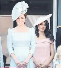  ?? PHOTO: GETTY IMAGES ?? Still in front . . . Catherine, Duchess of Cambridge and Meghan, Duchess of Sussex stand on the balcony of Buckingham Palace during Trooping The Colour on June 9 in London.
