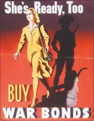  ?? U.S. Department of the Treasury ?? A vintage savings bond poster from World War II, when the rate of personal savings as a percentage of personal income rose a record six consecutiv­e years.
