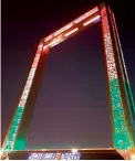  ?? — AP, Agencies ?? The Burj Khalifa, the world’s tallest building, and the Dubai Frame (right) display the flag of India in Dubai, United Arab Emirates, in honour of Prime Minister Narendra Modi’s visit to the UAE as part of his tour of the Middle East.