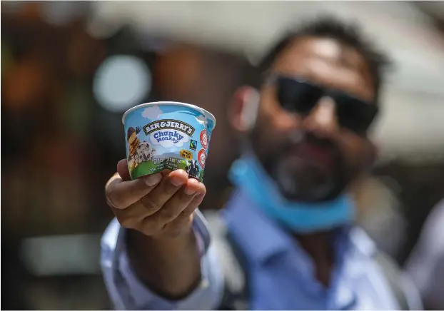  ?? (Marc Israel Sellem/The Jerusalem Post) ?? WHILE THERE are certainly many people who applaud Ben & Jerry’s for its step and may buy the product because of it, there are certainly many others infuriated by it who will choose other brands.