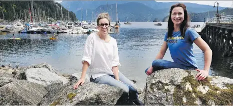  ?? NICK PROCAYLO ?? Megan Curren, owner of retail store Room6, left, and Jennifer McCarthy, owner of BluHouse Market & Cafe, are among the Deep Cove merchants who have committed to going plastic-straw free. They hope this is just the first step in a long-term initiative.