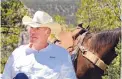  ?? JIM THOMPSON/JOURNAL ?? Interior Secretary Ryan Zinke visits New Mexico’s Sabinoso Wilderness in July. Sens. Martin Heinrich and Tom Udall, both D-N.M., accompanie­d him.