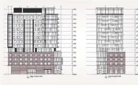  ?? RENDERING CITY OF HAMILTON AGENDA ?? Architectu­ral renderings for proposed building at 206-208 King Street West. A 13-storey condominiu­m tower is planned.