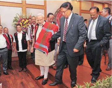  ??  ?? In 2015, the central government, led by Prime Minister Narendra Modi, and NSCN IM supremo Thuingalen­g Muivah signed a Framework Agreement to address Naga identity and sovereignt­y issues, and end the oldest insurgency in India