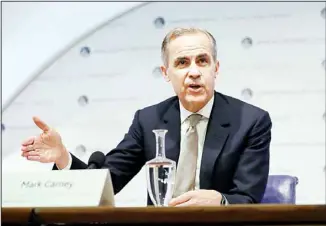  ??  ?? Mark Carney, Governor of the Bank of England speaks at a Bank of England Financial Stability Report Press
Conference, in London, Dec 16. (AP)